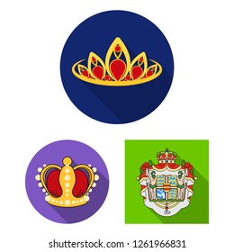 Vector design of crown and royal icon. Collection of crown and jewelry stock symbol for web.