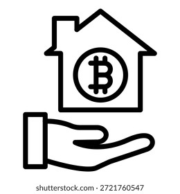 Vektor Design Crypto Immobilien Icon Stil