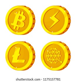 Vector design of cryptocurrency and coin icon. Collection of cryptocurrency and crypto stock vector illustration.