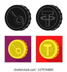Vector design of cryptocurrency and coin icon. Set of cryptocurrency and crypto stock vector illustration.
