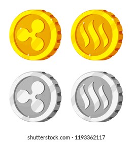 Vector design of cryptocurrency and coin icon. Collection of cryptocurrency and crypto stock vector illustration.