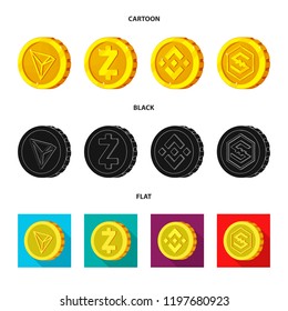 Vector design of cryptocurrency and coin icon. Collection of cryptocurrency and crypto stock symbol for web.