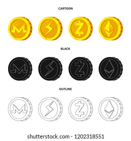 Vector design of cryptocurrency and coin icon. Set of cryptocurrency and crypto stock symbol for web.