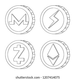Vector design of cryptocurrency and coin icon. Collection of cryptocurrency and crypto stock symbol for web.