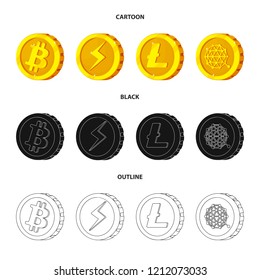 Vector design of cryptocurrency and coin icon. Set of cryptocurrency and crypto stock symbol for web.