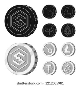 Vector design of cryptocurrency and coin icon. Set of cryptocurrency and crypto stock vector illustration.
