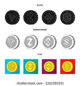 Vector design of cryptocurrency and coin icon. Collection of cryptocurrency and crypto stock symbol for web.