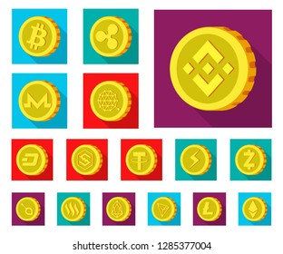 Vector design of cryptocurrency and coin icon. Set of cryptocurrency and crypto stock symbol for web.