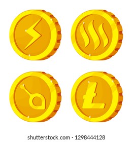 Vector design of cryptocurrency and coin icon. Collection of cryptocurrency and crypto stock vector illustration.