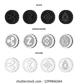 Vector design of cryptocurrency and coin icon. Set of cryptocurrency and crypto stock symbol for web.