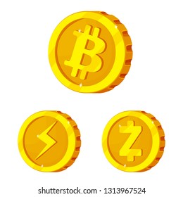 Vector design of cryptocurrency and coin icon. Set of cryptocurrency and crypto stock vector illustration.