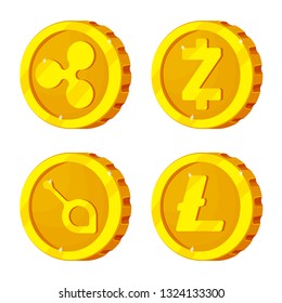 Vector design of cryptocurrency and coin icon. Collection of cryptocurrency and crypto vector icon for stock.