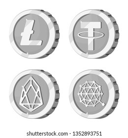 Vector design of cryptocurrency and coin icon. Collection of cryptocurrency and crypto stock vector illustration.