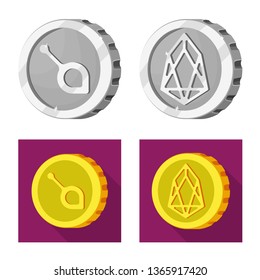 Vector design of cryptocurrency and coin icon. Set of cryptocurrency and crypto vector icon for stock.