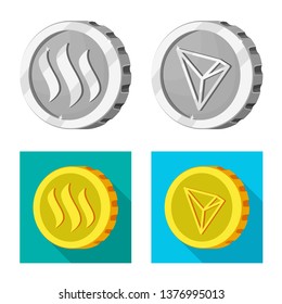 Vector design of cryptocurrency and coin icon. Set of cryptocurrency and crypto stock symbol for web.