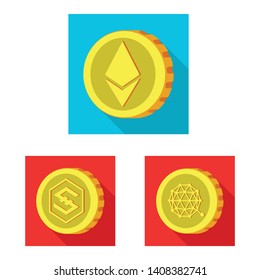 Vector design of cryptocurrency and coin icon. Collection of cryptocurrency and crypto stock vector illustration.