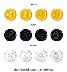 Vector design of cryptocurrency and coin icon. Collection of cryptocurrency and crypto stock symbol for web.
