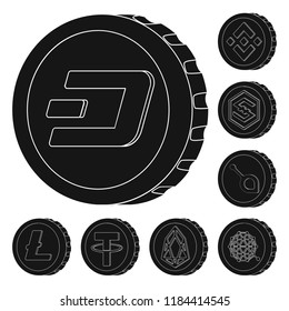 Vector design of cryptocurrency and coin logo. Set of cryptocurrency and crypto stock symbol for web.