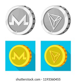 Vector design of cryptocurrency and coin logo. Collection of cryptocurrency and crypto stock vector illustration.
