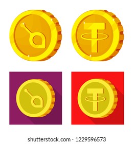 Vector design of cryptocurrency and coin logo. Set of cryptocurrency and crypto vector icon for stock.