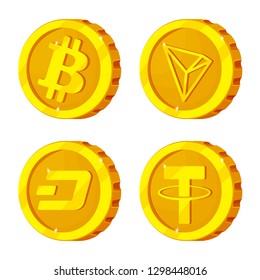 Vector design of cryptocurrency and coin logo. Collection of cryptocurrency and crypto vector icon for stock.