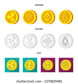Vector design of cryptocurrency and coin logo. Set of cryptocurrency and crypto stock vector illustration.