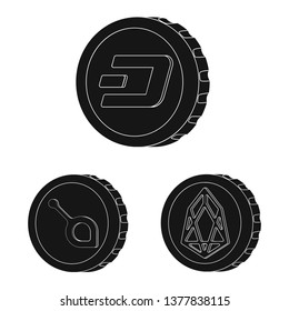 Vector design of cryptocurrency and coin logo. Set of cryptocurrency and crypto vector icon for stock.