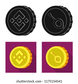Vector design of cryptocurrency and coin sign. Collection of cryptocurrency and crypto vector icon for stock.