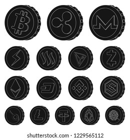 Vector design of cryptocurrency and coin sign. Collection of cryptocurrency and crypto stock vector illustration.