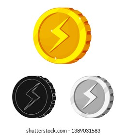 Vector design of cryptocurrency and coin sign. Set of cryptocurrency and crypto stock vector illustration.