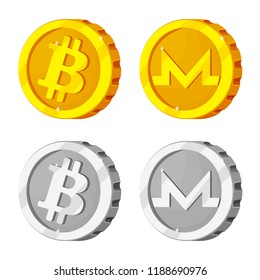 Vector design of cryptocurrency and coin symbol. Set of cryptocurrency and crypto vector icon for stock.
