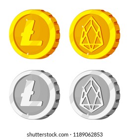 Vector design of cryptocurrency and coin symbol. Set of cryptocurrency and crypto stock symbol for web.