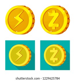 Vector design of cryptocurrency and coin symbol. Collection of cryptocurrency and crypto stock vector illustration.