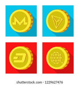 Vector design of cryptocurrency and coin symbol. Set of cryptocurrency and crypto stock symbol for web.