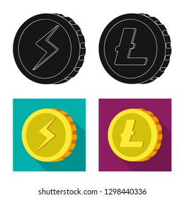 Vector design of cryptocurrency and coin symbol. Collection of cryptocurrency and crypto stock vector illustration.