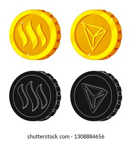 Vector design of cryptocurrency and coin symbol. Collection of cryptocurrency and crypto stock vector illustration.