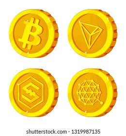 Vector design of cryptocurrency and coin symbol. Collection of cryptocurrency and crypto vector icon for stock.