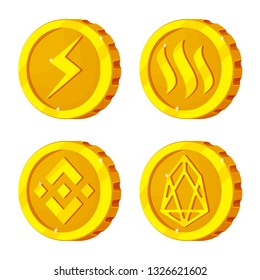 Vector design of cryptocurrency and coin symbol. Set of cryptocurrency and crypto stock symbol for web.
