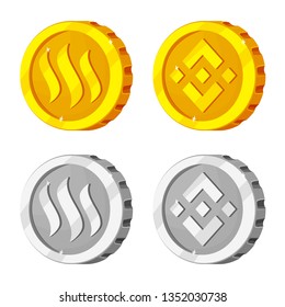Vector design of cryptocurrency and coin symbol. Collection of cryptocurrency and crypto vector icon for stock.