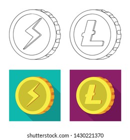 Vector design of cryptocurrency and coin symbol. Set of cryptocurrency and crypto stock symbol for web.