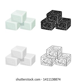 Vector design of cube and food sign. Collection of cube and diabetes vector icon for stock.
