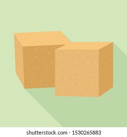 Vector Design Of Cube And Sugar Icon. Graphic Of Cube And Brown Stock Vector Illustration.