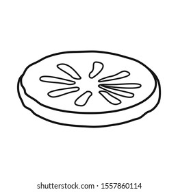 Vector design of cucumber and slice sign. Graphic of cucumber and circle vector icon for Stock.