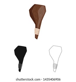 Vector design of cudgel and weapon icon. Set of cudgel and tools stock symbol for web.
