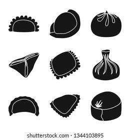Vector design of cuisine  and appetizer icon. Collection of cuisine  and food  stock symbol for web.