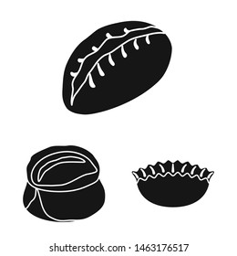 Vector design of cuisine and appetizer logo. Collection of cuisine and food stock symbol for web.