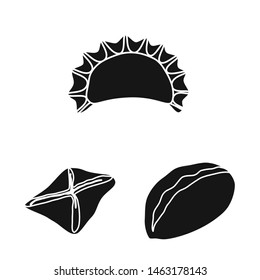 Vector design of cuisine and appetizer logo. Collection of cuisine and food vector icon for stock.