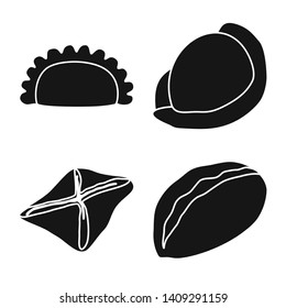 Vector design of cuisine  and appetizer sign. Set of cuisine  and food  stock vector illustration.