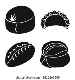 Vector design of cuisine  and appetizer sign. Collection of cuisine  and food  stock symbol for web.