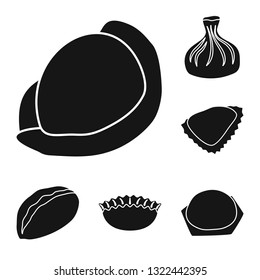 Vector design of cuisine  and appetizer symbol. Collection of cuisine  and food  stock symbol for web.